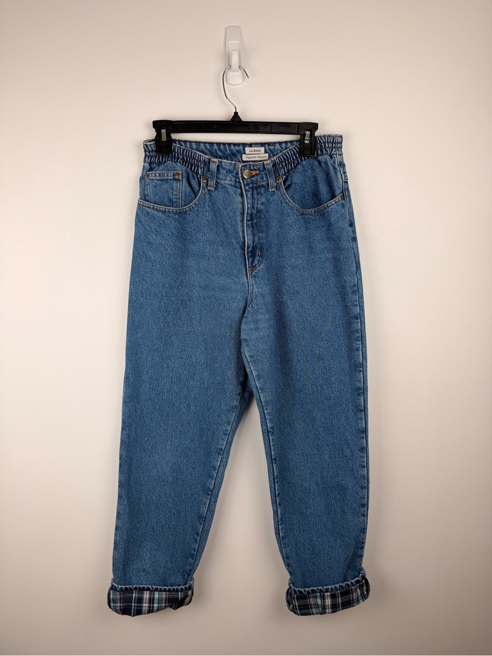 L.L. Bean Flannel Lined Relaxed Jeans Size 8